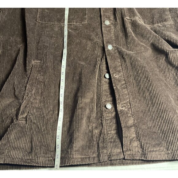 Arizona Jean Co Brown Corduroy Button-Up Shirt jacket shacket 4XLT 100% Cotton - Picture 11 of 12